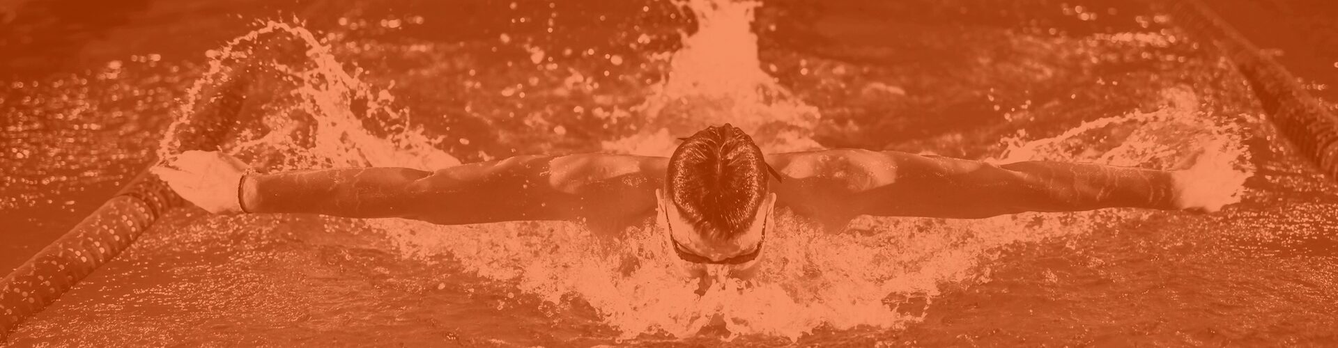 Schwimmer beim Schmetterlingsstil im Hallenbad